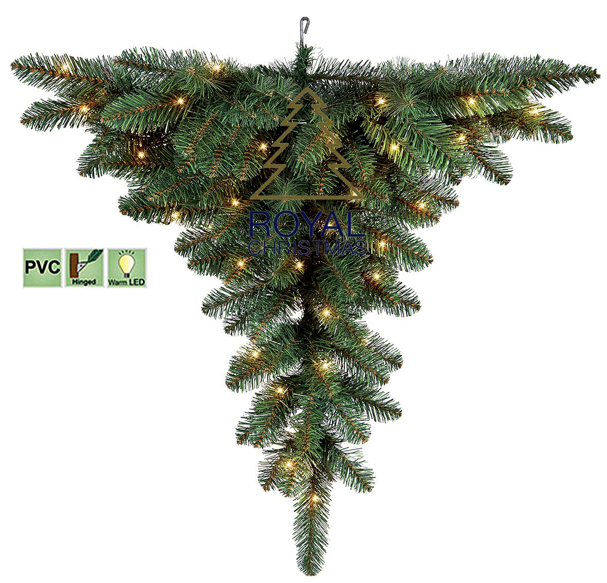 Decke Kuenstlicher Weihnachtsbaum Verkehrt Herum - Warm LED - 120 cm